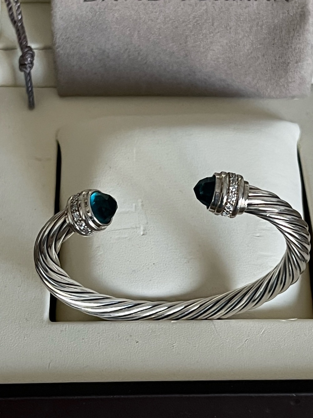 David Yurman Cable Diamond Bangle 7mm - Picture 4 of 8